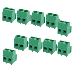 10x 2-polige PCB Leiterplattenklemmen, anreihbar, RM5,08, grün, H 10mm - Bild 1 von 2