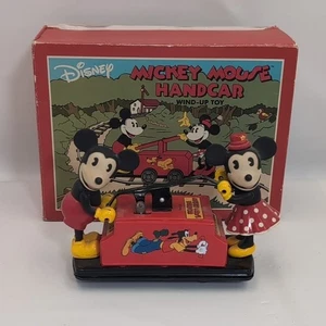 DISNEY - Vintage Mickey Mouse Handcar WIND-UP TOY - Retro Collection - Picture 1 of 5