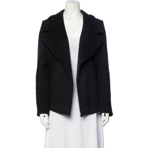 Chaqueta Cascada Lana Merino EMU Australia XS Negra Frente Abierto Acogedora Minimalista - Imagen 1 de 7