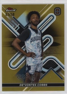 2022-23 Topps Finest OTE Overtime Elite Gold Refractor /50 De'Vontes Cobbs #63 - Image 1 of 2