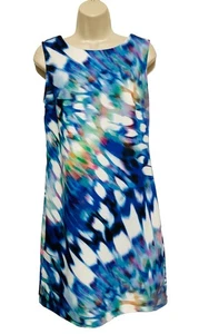 Worthington Shift Dress S multi Color geometric Zip closure - Picture 1 of 11