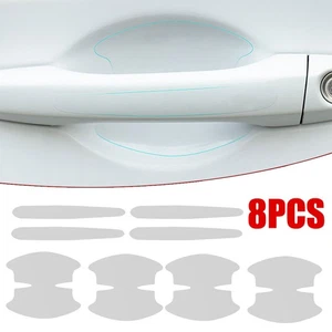 8x Car Door Handle Bowl Sticker Clear Anti-scratch Protective Film Accessories - Picture 1 of 14