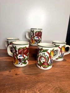 Set of 5 VTG Dansk Holiday Harvest Coffee Mugs – Portugal – Excellent Condition - Picture 1 of 6