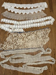 ANTIQUE & VINTAGE ESTATE CROCHET LACE LOT TRIM EDGES PIECES Lot #1 - Picture 1 of 8