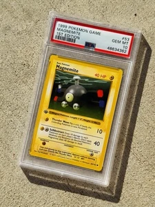 1999 WOTC Pokemon Base Set Shadowless 1st Edition Magnemite 53/102 PSA 10 GEM - Picture 1 of 3