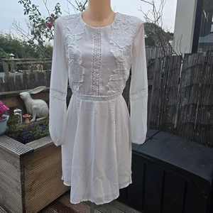 Gorgeous White Bohemian Festival NEXT Boho Ladies Womens Pretty Lace Dress UK 10 - Picture 1 of 12
