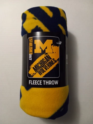 Michigan Wolverines Fleece Throw 50 inches x 60 inches Cover