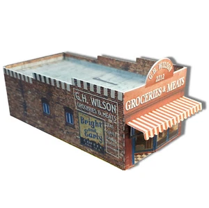 N Scale 1:160 Building Grocery Store Cardstock Model Kit PRE CUT & SCORED GSN1 - Picture 1 of 12