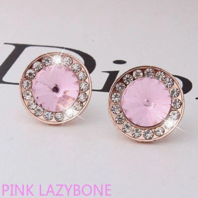 PENDIENTES REDONDOS GF RELLENOS ORO ROSA 9K CT hechos con ELEMENTOS SWAROVISKI Foto 1 de 3