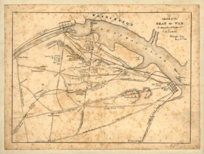 HISTORIX 18" x 24" 1861 Map Of Arlington, Virginia, History Sketch Of The Seat Of War