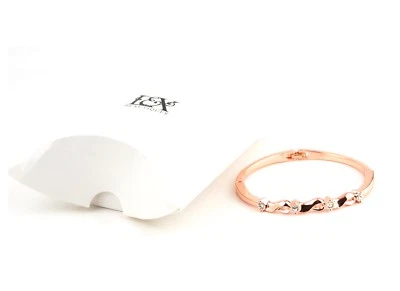 Brazalete Brazalete Chapado en Oro Rosa o Blanco Calidad 4 Cristales Swarovski Regalo Baile de graduación Foto 1 de 4