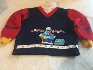 Vintage Sesame Street Blue Cookie Monster Sweater/Shirt Kid Boys Size 2T/3T - Picture 1 of 6