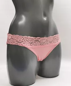 M&S Bikini Knickers Size 6 to 18 DUSKY-PINK Lace Ultra-Feminine Waist 614590 - Picture 1 of 7