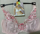 ex M&amp;S WILD BLOOMS LACE COLLECTION UNDERWIRED FULL CUP Bra In SOFT PINK Size 32D