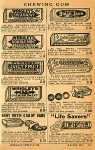 1933 small Print Ad of Chewing Gum Wrigley's Adams Clark's Baby Ruth Life Savers - Picture 1 of 2
