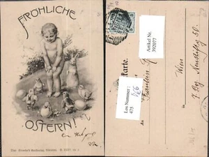 392077,Künstler AK Ostern nacktes Kind Palmkätzchen Küken Hase pub Theo Stroefer - Picture 1 of 1