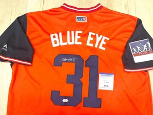 Max Scherzer signed Washington Nationals Jersey Blue Eye Nickname PSA DNA Cert - Picture 1 of 4