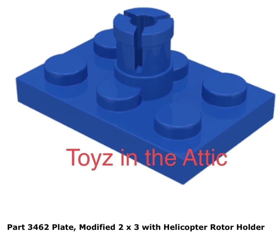 Lego 1x 3462 Placa Azul, Modificado 2x3 con Soporte Rotor Helicóptero Foto 1 de 1