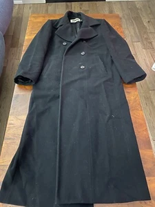 Abrigo Largo Kristen Blake Classics Negro Lana Virgen Talla 4 Desgarraduras - Imagen 1 de 20