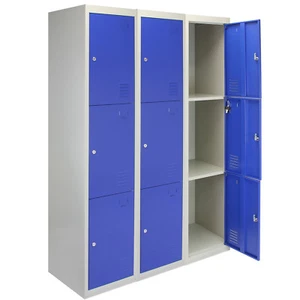 3 x 3- türig Spind Garderobe Umkleide Metallschrank Stahlschrank Schließfach - Bild 1 von 9
