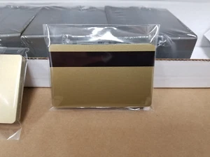 Gold PVC Cards w/ HiCo 3 Track Magnetic Stripe - CR80.30 mil - Pack of 10 Seal - Picture 1 of 5