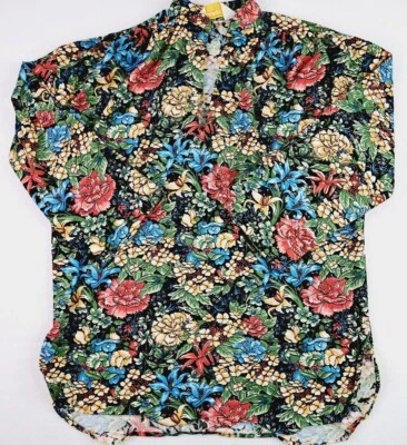 Blusa vintage Rhapsody By Glazier para mujer años 70 hippie floral manga 3/4 talla M  Foto 1 de 4