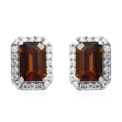 ¡HERMOSO! Tachuelas enchapadas en platino de turmalina dorada y moissanita tanzana de 1,60 ctw Foto 1 de 4