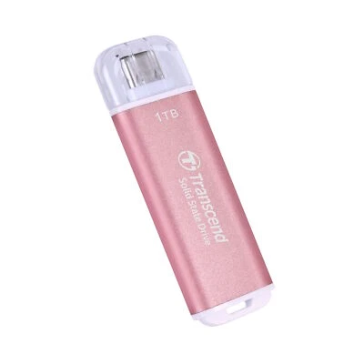1TB Transcend ESD300 Portable SSD USB Type-C Pink - Image 1 of 4