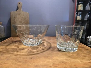 Set Of Princess House HERITAGE Or REGENCY Bowls Etched Glass Retired - Picture 1 of 4
