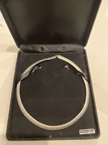 Vintage NIB Sterling Silver .925 Milor Italy Diamond Cut Choker Necklace 16” - Picture 1 of 8