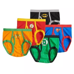 Paquete de 5 calzoncillos surtidos de la Liga de la Justicia para niños ropa interior estampados héroes talla 4, 6, 8 - Imagen 1 de 1