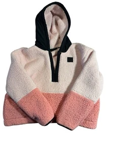 Under Armour Youth Girl Pull Over Hoodie Light Pink Dark Pink And Black - Picture 1 of 7