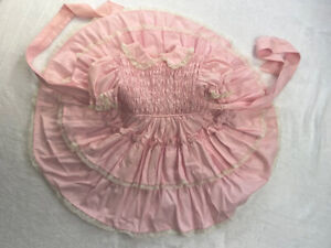 VTG Smocked Ruffled Lace Peasant Dress Size 2T 3T Toddler Victorian Cottage Core