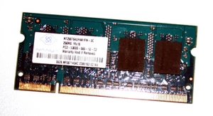 256 MB DDR2-RAM 200-pin SO-DIMM 1Rx16 PC2-5300S 'Nanya NT256T64UH4A1FN-3C' - Photo 1/2