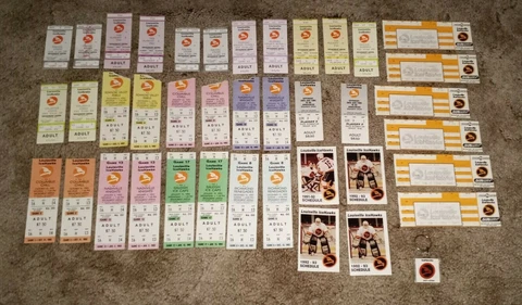Vintage Louisville Icehawks Ticket Stub Lot + Schedules and Keychain KY Kentucky Cover