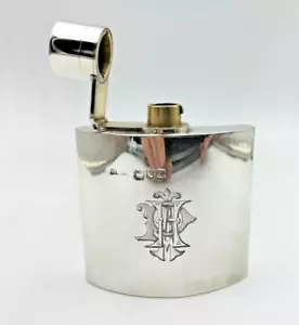 Antique Stirling Silver Stunning Pocket Hip Flask Barrett & Sons London 1899 -AF - Picture 1 of 17