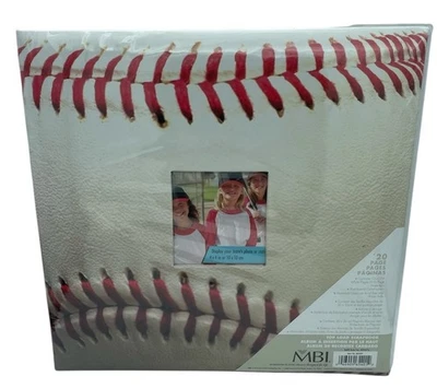 Baseball  Scrapbook White 20 12x12 Page With Page Protectors By MBI NEW!! - Image 1 of 3