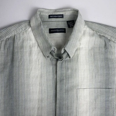 Camisa Jhane Barnes XL Para Hombres L/S Abotonada Ombre Rayas Usada en Excelente Condición Foto 1 de 4