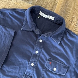 Polo Criquet uomo blu medio 100% cotone biologico bottoni tasca logo golf - Foto 1 di 9