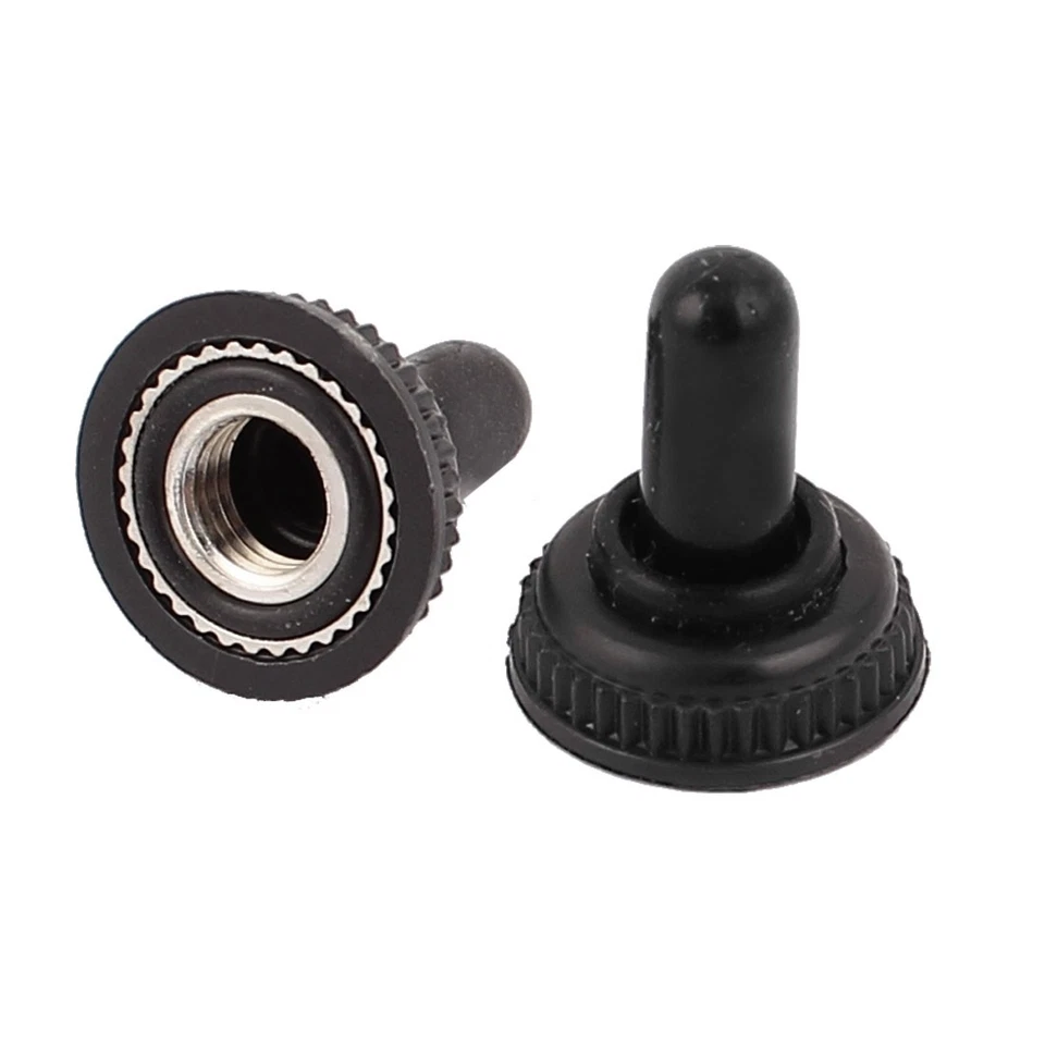 Mini Interruptor de arranque de rosca 5 mm Tapa de goma impermeable negro 2pcs - Imagen 1 de 1