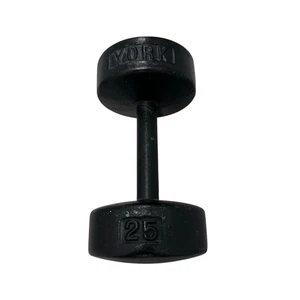 Vintage YORK Single 25lb Roundhead Dumbbell USA Stamped - Picture 1 of 13