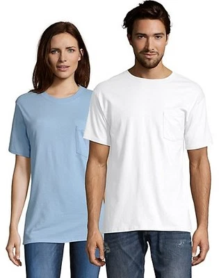 Hanes Mens T Shirt with Pocket Tagless Comfort Soft Tees Tops Blank Plain Adult - Image 1 of 4