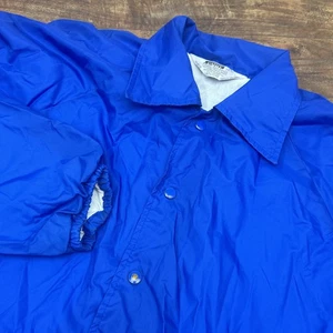 Vintage Montgomery Ward Coaches Jacke Herren M Fleece gefüttert Druckknöpfe 70er 80er blau - Bild 1 von 11