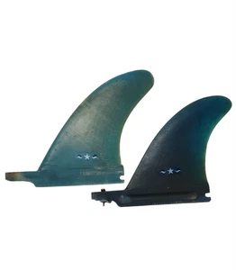 2 Vintage blaue durchscheinende Surfbrett Flossen 4,75", 5,25" volle Größe 5,5" & 5,75 - Bild 1 von 7