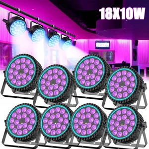 8x 180W RGBW LED Par Light Sound Activated 16 Million Colors DMX512 Master Slave - Picture 1 of 12