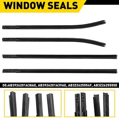 4PCS WEATHER STRIP SEAL OUTER WINDOW SEALS MOULDING FOR FORD RANGER 2012-2021 - image 1 of 4