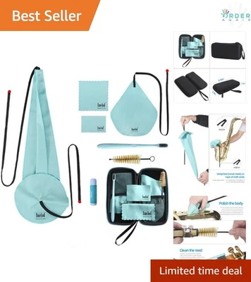 Kit de limpieza de saxofón estuche de microfibra para flauta de clarinete tenor alto Foto 1 de 4