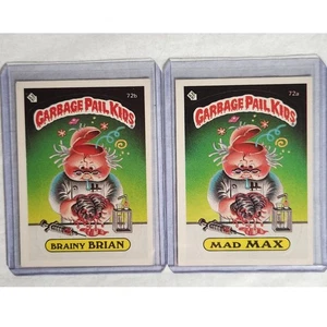 Garbage Pail Kids Brainy Brian & Mad Max Serie 2 Tarjeta + Pegatina 1985 Topps En muy buen estado+ - Imagen 1 de 6