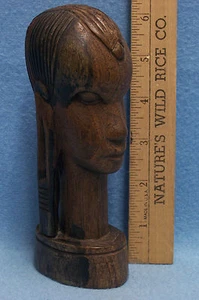 Kenia Cabeza Tallada a Mano Escultura Estatuilla Niña Madera África Arte Tribal - Imagen 1 de 4