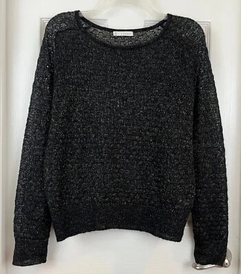 BISAGRA - Suéter tejido suelto manga larga metálico negro y dorado talla mediana Foto 1 de 4